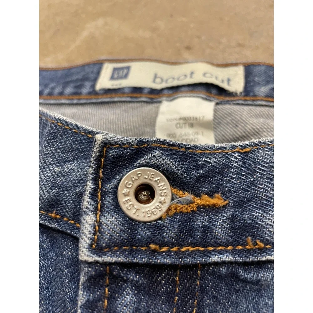 Gap Jeans Womens 14 Long Mid Rise Medium Wash Blue Boot Cut‎ 100% Cotton Denim